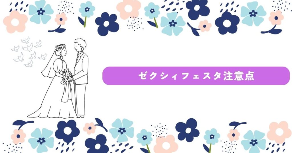 ゼクシィフェスタ　注意点